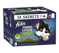 FELIX Tendres Effiles en Gelee Viandes-Poissons avec Legumes - 24 x 85 g - Sachets fraicheur pour chat adulte G