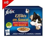FELIX Tendres Effilés Encore plus de sauce Campagne 12x85g - Lot de 6