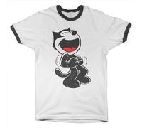 Felix the Cat Officiellement sous Licence Hand Drawn T-Shirt pour Hommes (Blanc-Noir), Medium
