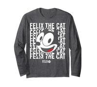 Felix The Cat Trippy Manche Longue, Unisexe pour Adultes, Chiné Foncé, S