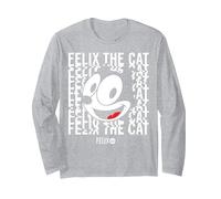 Felix The Cat Trippy Manche Longue, Unisexe pour Adultes, Gris Chiné, M