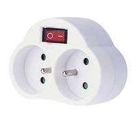 FELIXMANIA Adaptateur Multiprise Prises Interrupteur 2X Prises Blanc PVC Tension 250V