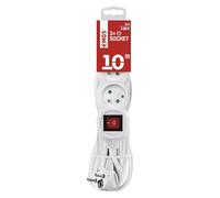 EMOS Bloc multiprise Felixmania® en PVC, rallonge 10 m, 3 prises, interrupteur