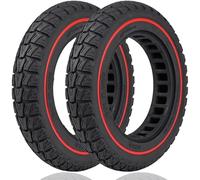 Felixstory 10x2.0 Pouces Pneu Solide, 10x2.125 10x2/54-152 50/75-6.1 Pneu de Rechange, pour Scooter électrique SoFlow SO3/S06 NUI KQI3 Novamile N20/ N20, Antidérapant Antidéflagrant, Rouge 2PCS