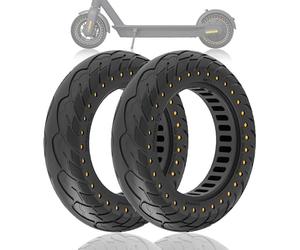 Felixstory 2PCS Pneu Plein 10x2.5-6.5 Pouce pour Ninebot Max G30D II/EVERCROSS EV10Z/ Urban Glide ecross Pro Trottinette Electrique, Anti Crevaison Solide 60/70-6.5 Pouces Avant/Arrière Jaune