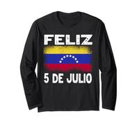 Feliz 5 De Julio Fête de l'indépendance du Venezuela Manche Longue