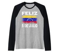 Feliz 5 De Julio Fête de l'indépendance du Venezuela Manche Raglan