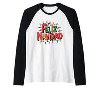 Feliz Navidad avec Guirnalda de Luces Festivas Manche Raglan