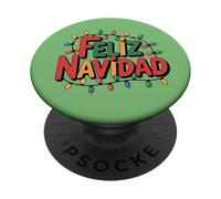 Feliz Navidad avec Guirnalda de Luces Festivas PopSockets PopGrip Adhésif