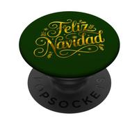 Feliz Navidad Espanol Merry Christmas Élégant PopSockets PopGrip Adhésif