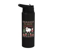 Feliz Navidad Sheep Farmer Sheep Herder Stainless Steel Insulated Water Bottle