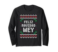 Feliz Navidad Wey Pull de Noël Mexicain Amusant Manche Longue