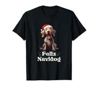 Feliz Navidog Chien de Noël Braque de Weimar T-Shirt