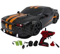 FelizWina - 2,4 G, 1:14, voiture télécommandée à haute vitesse, 2 piles rechargeables, LED, s'allume, jusqu'à 25 km/h, 4WD Racing Fast Drift RC voiture jouet pour garçons filles, cadeaux