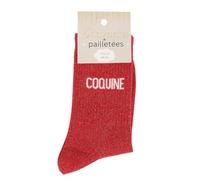 Felizz, Chaussettes paillettes - Coquine, Rouge Pailleté, Taille Unique (36-42)