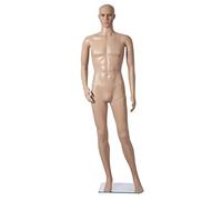fella4stores Rob Mannequin de vitrine basique pour homme avec plaque de fond en verre et pointes de mollet, mannequin tendance en plastique PE, idéal pour la présentation de vêtements et la décoration