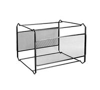 Fellflying Boite Dossier Suspendu, Boîte D'Fichier en Métal Maillé Boîte Rangement Support, Pliable Fichier Suspendu pour Bureau et Maison, Format A4 - Contenir 40 Dossiers Suspendus