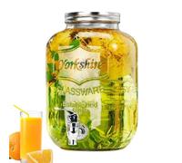 Fellflying Distributeur de Boissons en Verre - Jarre En Verre Étanche Transparente,Conteneurs À Boisson Avec Couvercle - Pour Limonade Champagne Barbecues Terrasse Anniversaires Noël Anniversaires