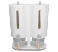 Fellflying Distributeur de Grains | Conteneur Scellé de Distribution par Pression de 5 kg | Conteneur Distributeur De Céréales À 2 Compartiments | Pour Céréales, Soja, Haricots Verts, Farine De Maïs,