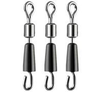 Fellflying Émerillons pour Baril de pêche, émerillons pour leurres de pêche - 3X émerillons d'eau Douce,Connecteur de Crochet de matériel, émerillons à Changement Rapide de Longueur de Crochet,