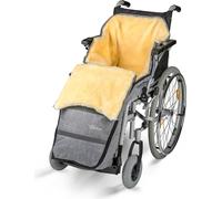 Fellhof Sac à fourrure pour fauteuil roulant Sac à pieds en peau d'agneau, chaud et robuste, noir, taille XL