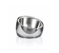 Felli Oblik Gamelles inclinées à 15° pour petits animaux, nourriture et eau, plat en acier inoxydable amovible, pour chaton, chiot, lapin, rongeur, 0,75 tasse, fumée, 170 g