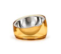 Felli Pet Oblik Gamelle surélevée en acrylique pour chien - Gamelle ovale inclinée en acier inoxydable pour chiot à pattes courtes et animaux de petite et moyenne taille - Mangeoire surélevée inclinée
