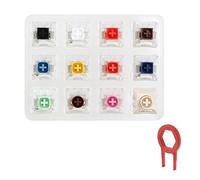 Felliserty Lot de 12 Testeurs de commutateur à clés avec base en acrylique avec capuchons pour mécanique Kailh Box 4 avec clé Puller
