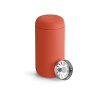 Fellow Carter Move Tasse de voyage - Gobelet à café et à thé isotherme en acier inoxydable avec intérieur en céramique et protection contre les éclaboussures, rouge velours côtelé, tasse de 355 ml
