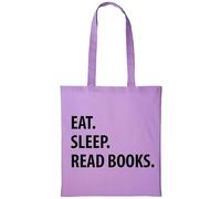Fellow Friends - Book Bag, Book lover gift, Eat Sleep Read Books Tote Bag Long Handle Bags Lavender