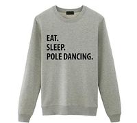 Fellow Friends - Pole Dancing Sweater, Pole Dancer, Eat Sleep Pole Dancing Sweatshirt Men Womens Gift Small Grey