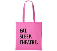 Fellow Friends - Theatre Bag, Theatre teacher, Eat Sleep Theatre Tote Bag Long Handle Midpink