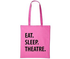 Fellow Friends - Theatre Bag, Theatre teacher, Eat Sleep Theatre Tote Bag Long Handle Midpink