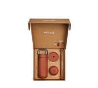 Fellow Tasse de voyage 3 en 1 avec fermeture coulissante, couvercles Move & Cold avec paille - Tasse à café à emporter, intérieur en céramique et acier inoxydable isolé sous vide - Tasses à café