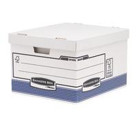 Fellowes 0030901 Grande caisse pour archives Banker Box System - Montage automatique - Bleu/Blanc (lot de 10)