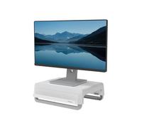 Fellowes 100016561 Support Bureau Écran Plat Unique, Autonome, Gris/Blanc, Charge Max 15kg, Réglage Hauteur Manuel, 354x304x82mm
