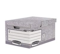 Fellowes 1181501 Caisse Pour Archives Flip Top Maxi Banker Box System À Montage Automatique - Gris (Lot De 10)