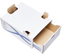 Fellowes 4461104 Casier à Tiroir Empilable A4 Bankers Box Basic Montage Manuel Blanc/Bleu (Lot de 5)