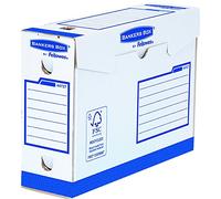 Fellowes 4472702 Boites d'Archives Bankers Box Heavy Duty Charge Lourde Format A4+ Dos de 10cm - Montage Manuel Blanc/Bleu (Lot de 20)