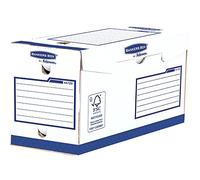 Bankers Box – Boîte d'archives HEAVY DUTY – Dos 20 cm – Montage manuel – Blanc/Bleu – Lot de 20