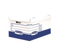 Fellowes 4474601 Boîte de Rangement Rectangulaire Papier Bleu/Blanc 395x565x298mm, Intérieur 378x545x287mm, Couvercle, Certification FSC