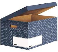 Fellowes 4484101 Boîte de rangement pour fichiers Carton Bleu, Blanc