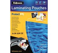 Fellowes 5308803 Protect 175 Microns A3 Pochettes De Plastification Brillantes - Pack De 100 Transparent