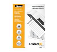 Fellowes Pochettes de plastification Enhance A4 80 microns Transparent Brillant Lot de 250