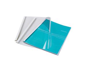 Fellowes 53152 : Couvertures de reliure A4 plastique transparent/blanc, capacité 30 feuilles, épaisseur 0.150mm, 297x212x14mm, lot de 100