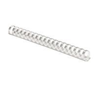 Fellowes - Peigne de reliure plastique 14 mm, 21 anneaux A4 30 cm, 100 feuilles, blanc, 25 unités