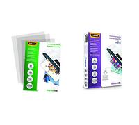 Fellowes 5351111 Pochettes de plastification brillantes Impress 100 microns A4 - Pack de 100 Transparent & 5306002 Pochettes de Plastification A5 80 Microns par 100 Transparent