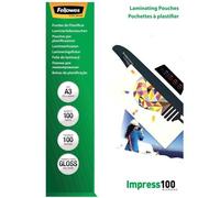 Fellowes Pochettes de plastification Impress 100 microns - A3 - Pack de 100 - ImageLast