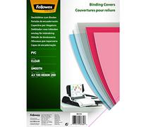 Fellowes Pack de 100 couvertures de reliure A3 PVC 200 microns Transparent