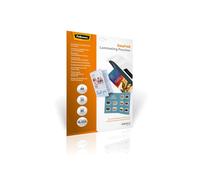 Fellowes 5601901 : Pochette A4 PET Brillant 216x303mm, Épaisseur 0.08mm, Pack de 25 unités - Dimensions colis 240x6x355mm - Poids 280g